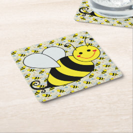 Posavasos Cuadrado De Papel Abeja de burbujas con patrón