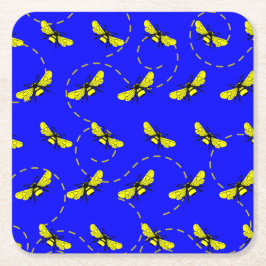 Posavasos Cuadrado De Papel Abejas