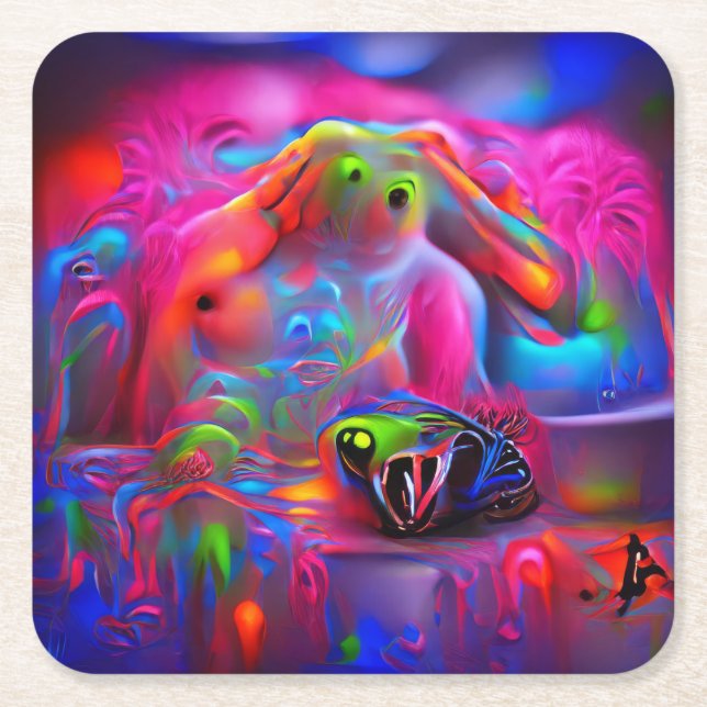 Posavasos Cuadrado De Papel Ablutofobia (Anverso)