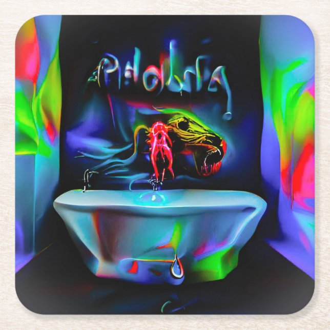 Posavasos Cuadrado De Papel Ablutofobia 2 (Anverso)