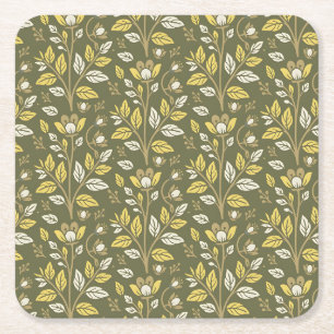 Posavasos Cuadrado De Papel Abraza la naturaleza con elegantes patrones floral