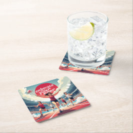 Posavasos Cuadrado De Papel Abraza tu miedo - kawaii Motivational Runner