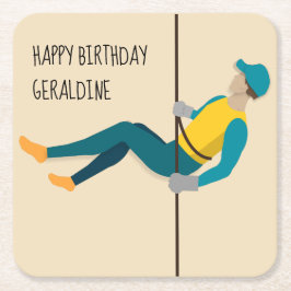 Posavasos Cuadrado De Papel Abseiling