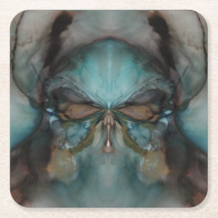 Posavasos Cuadrado De Papel Abstract Design Scary Viking Mask