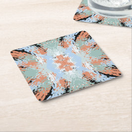 Posavasos Cuadrado De Papel Abstract Split Ends Pattern And Soft Pastels