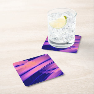 POSAVASOS CUADRADO DE PAPEL ABSTRACTO DE AGUA DE CAÍDA DE AGUA