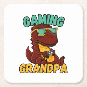 Posavasos Cuadrado De Papel Abuelo Gamer