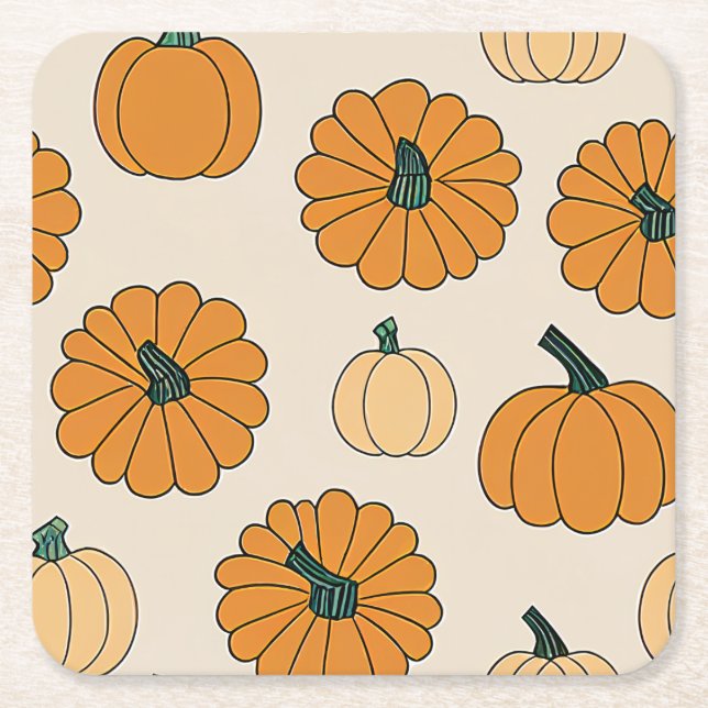 Posavasos Cuadrado De Papel Acción de Gracias de otoño a contracorriente (Anverso)