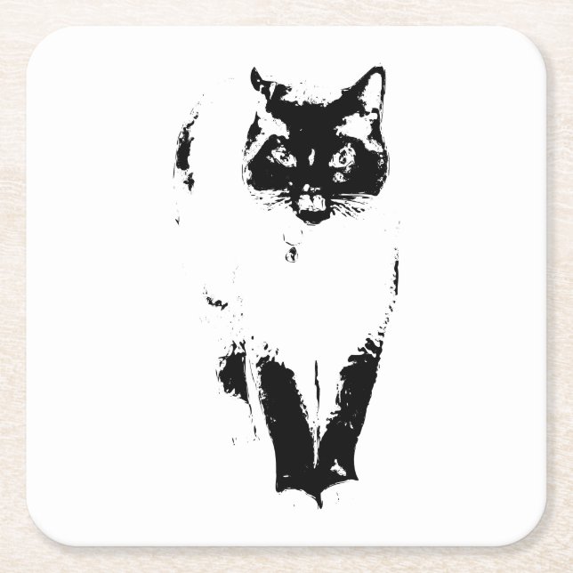 Posavasos Cuadrado De Papel Actitud de Aristocat (Anverso)