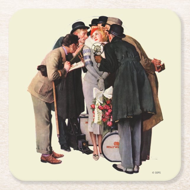 Posavasos Cuadrado De Papel Actriz joven de Hollywood