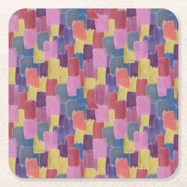 Posavasos Cuadrado De Papel acuarela abstracta: fondo salpicado sin costuras. (Anverso)