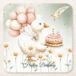 Posavasos Cuadrado De Papel Acuarela Bebé blanco ganso fiesta de cumpleaños<br><div class="desc">Acuarela Bebé White Goose Fiesta de Cumpleaños Cuta Papel Cuadrado. Diseño único,  bonito y elegante. Fácil de personalizar. El estilo de letra,  el tamaño y los colores se pueden cambiar. Elementos coincidentes disponibles.</div>
