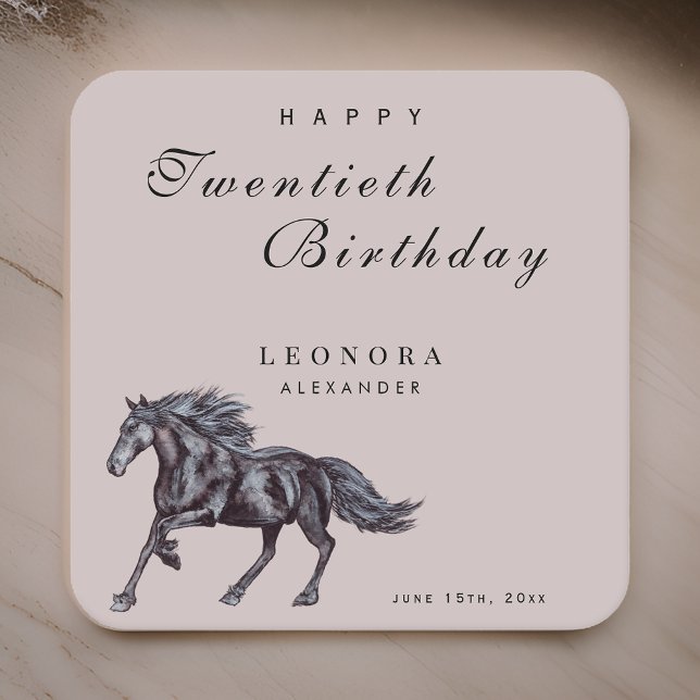 Posavasos Cuadrado De Papel Acuarela Caballo místico CUALQUIER fiesta de cumpl (Subido por el creador)