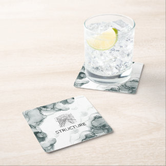 Posavasos Cuadrado De Papel Acuarela de tono de plomo