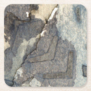 Posavasos Cuadrado De Papel acuarela gris-azul 2 del fondo