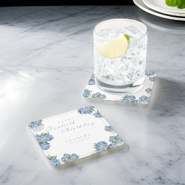 Posavasos Cuadrado De Papel Acuarela Rosa CUALQUIER cumpleaños floreciente