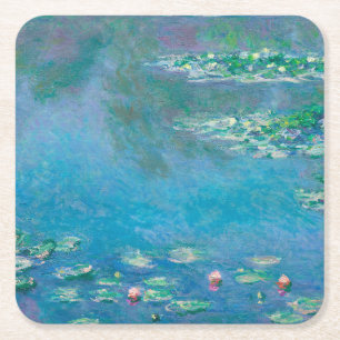 Posavasos Cuadrado De Papel Acuarios de Claude Monet Bella Artes Pintura