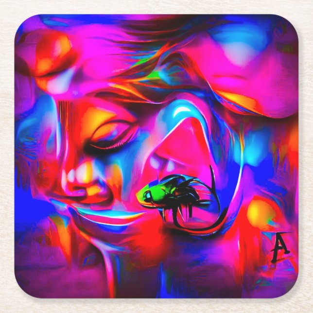 Posavasos Cuadrado De Papel Acusticofobia 2 (Anverso)