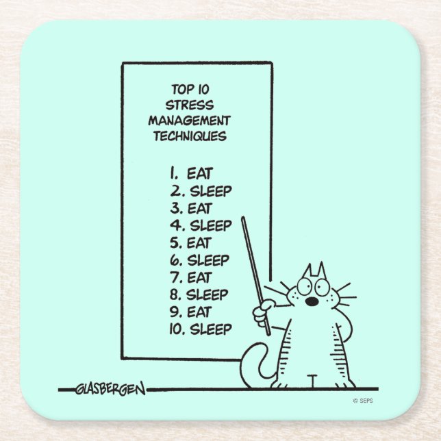 Posavasos Cuadrado De Papel Administración de tiempo (Anverso)