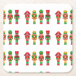 Posavasos Cuadrado De Papel Adornos de Navidad de cascanueces