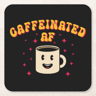 Posavasos Cuadrado De Papel AF cafeinado vintage