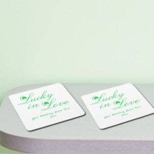Posavasos Cuadrado De Papel Afortunado En El Amor