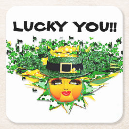 POSAVASOS CUADRADO DE PAPEL ¡AFORTUNADO SOL!