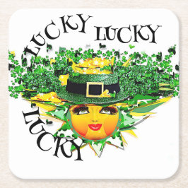 POSAVASOS CUADRADO DE PAPEL ¡AFORTUNADO SOL!