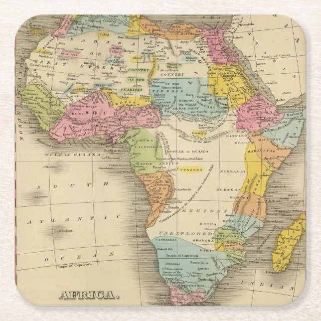 Posavasos Cuadrado De Papel África 27 (Anverso)