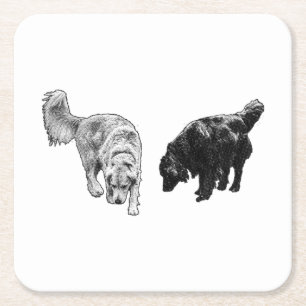 Posavasos Cuadrado De Papel Afterglow Dot Sip — Retriever Duo