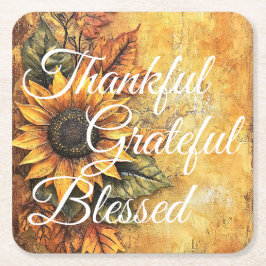 Posavasos Cuadrado De Papel Agradecido Agradecimiento Agradecimiento Día de Ac