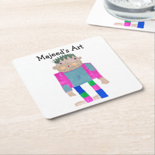 Posavasos Cuadrado De Papel Agrega el arte de tu hijo a esto