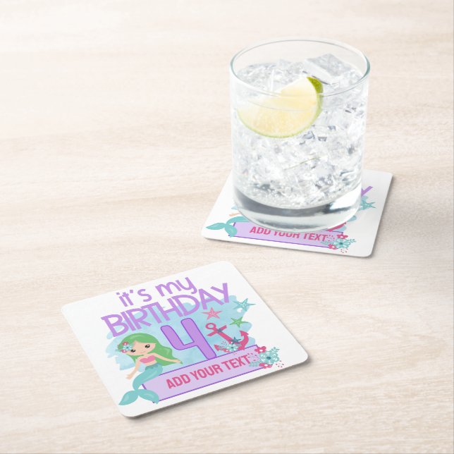 Posavasos Cuadrado De Papel Agrega tu texto (In situ)