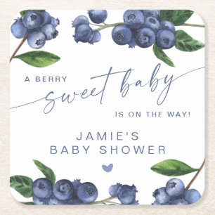 Posavasos Cuadrado De Papel Aguamarina Dulce Bebé Baby Shower