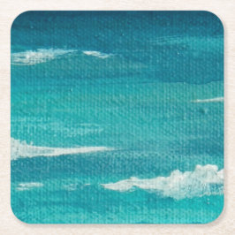 Posavasos Cuadrado De Papel Aguas cálidas del golfo Turquesa Whitecaps
