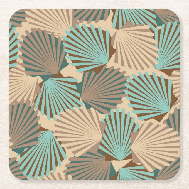 Posavasos Cuadrado De Papel Aguas marinas (Anverso)