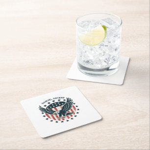 Posavasos Cuadrado De Papel Águila Americana Retro