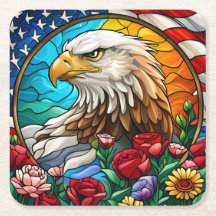 Águila calva norteamericana patriótica "Vidrio man