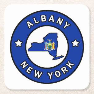Posavasos Cuadrado De Papel Albany New York