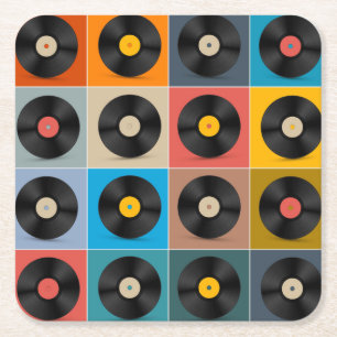 Posavasos Cuadrado De Papel Álbum,Grabación de vinilo,Poster musical