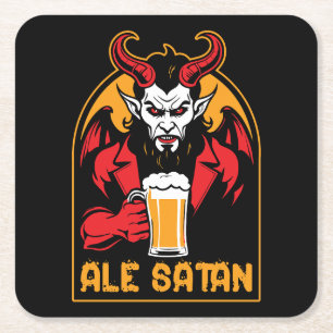 Posavasos Cuadrado De Papel Ale Satan - Beer Beer
