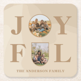 Posavasos Cuadrado De Papel Alegre | Foto Minimalista moderna del Arco Beige D