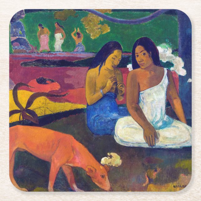 Posavasos Cuadrado De Papel Alegría, Gauguin (Anverso)