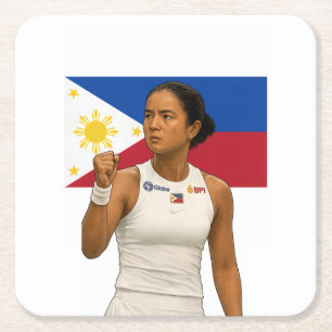 Posavasos Cuadrado De Papel Alexandra Eala - Campeón de Guadalajara 2025