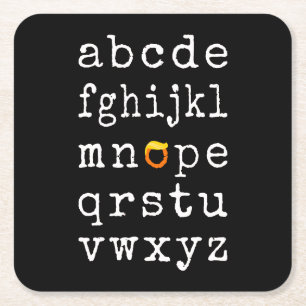 Posavasos Cuadrado De Papel Alfabeto antiTrump - No V