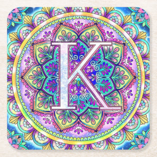 Posavasos Cuadrado De Papel Alfabeto K