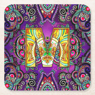 Posavasos Cuadrado De Papel Alfabeto M