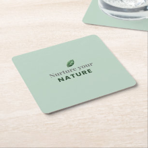 Posavasos Cuadrado De Papel Alfombra Motivacional Minimalista 'Cuida Tu Natura
