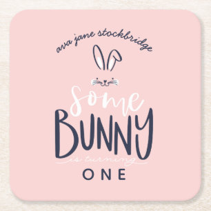POSAVASOS CUADRADO DE PAPEL ALGUNA FIESTA DE CUMPLEAÑOS DE BUNNY