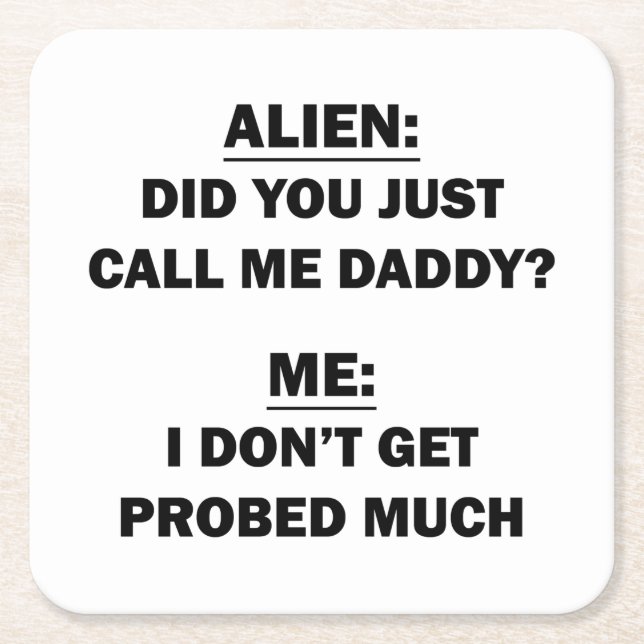 Posavasos Cuadrado De Papel Alien (Anverso)